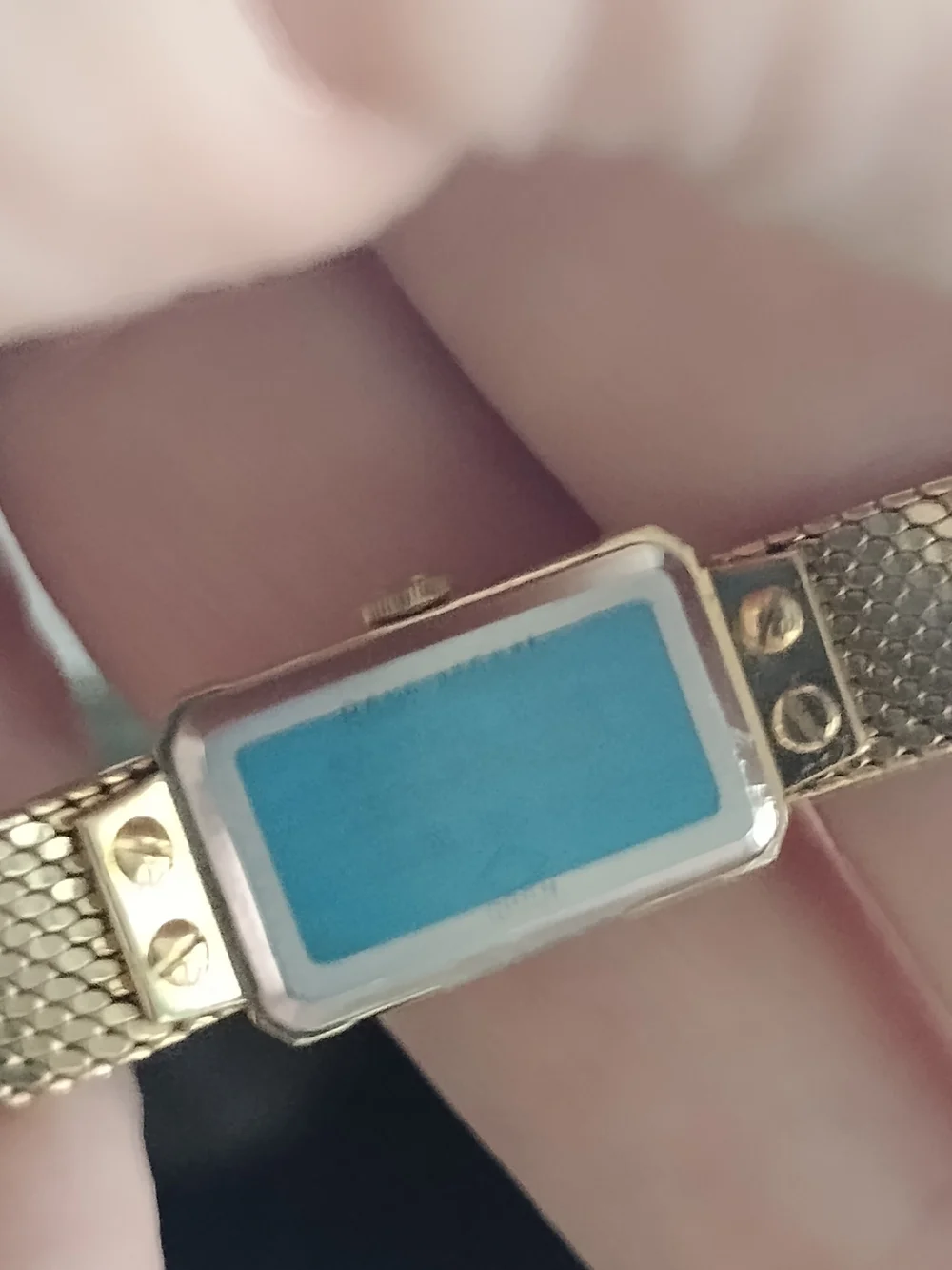 Gold-Tone Quartz Rectangular Dress Watch